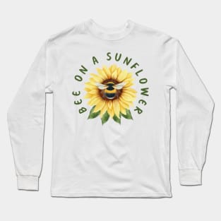 Bee On A Sunflower Long Sleeve T-Shirt